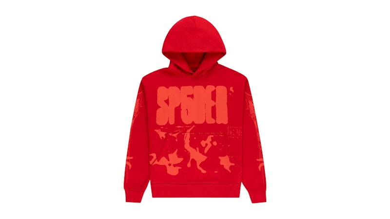 Pre-owned Sp5der Men's  Xray Hoodie In Red