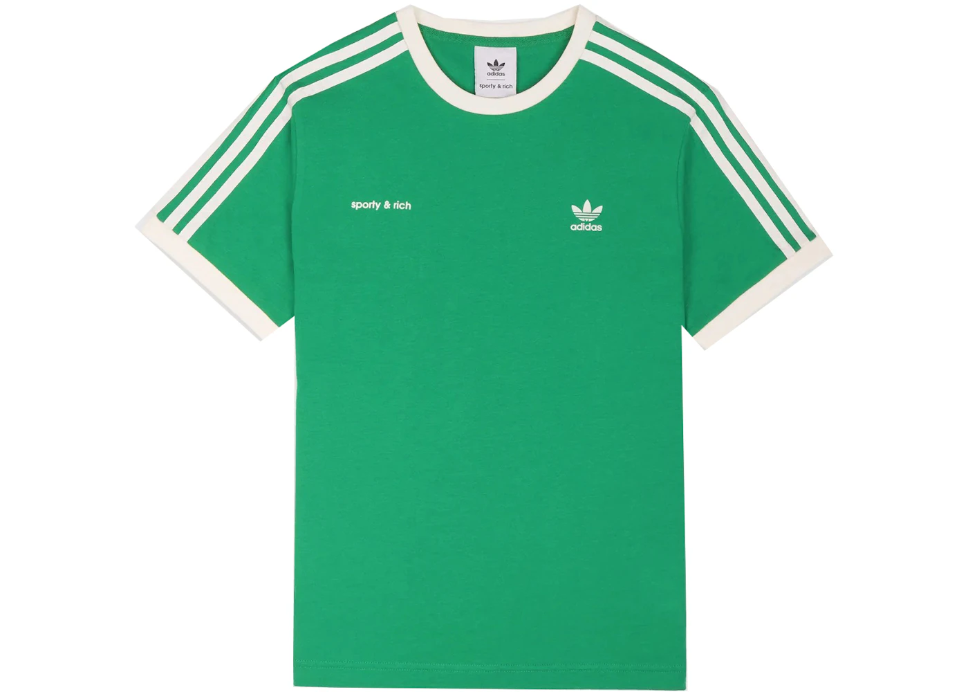 Sporty & Rich x adidas Ringer Tee Jolly Green/Cream Men's - FW22 - US