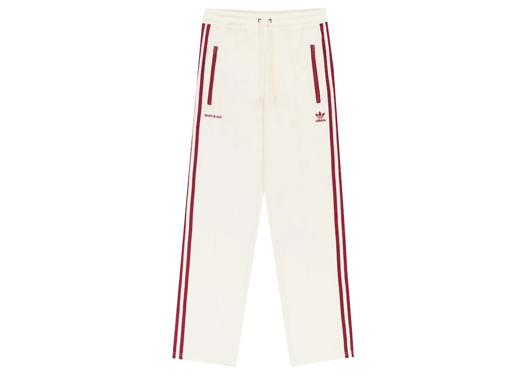 Pre-owned Sporty And Rich Sporty & Rich X Adidas Track Pants Cream/merlot