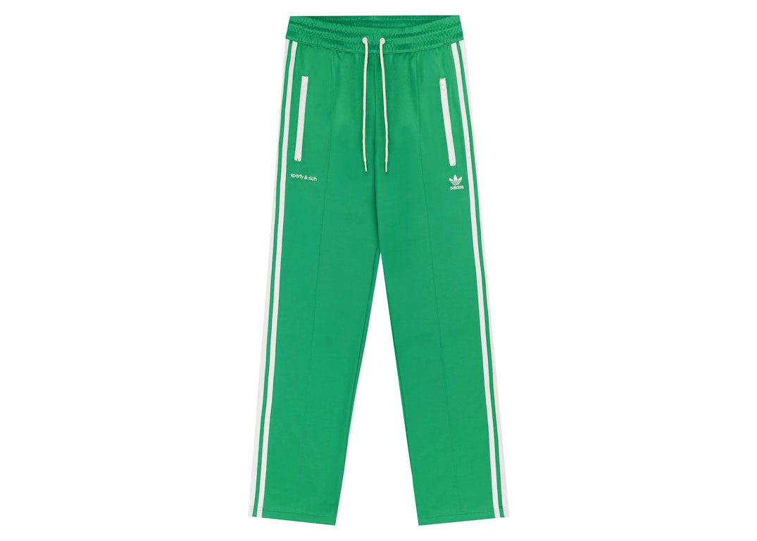 Pre-owned Sporty And Rich Sporty & Rich X Adidas Track Pants Jolly Green/cream