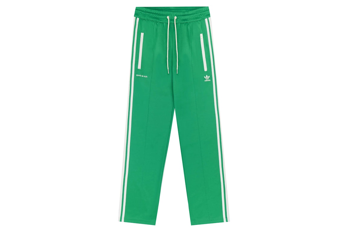 Pre-owned Sporty And Rich Sporty & Rich X Adidas Track Pants Jolly Green/cream