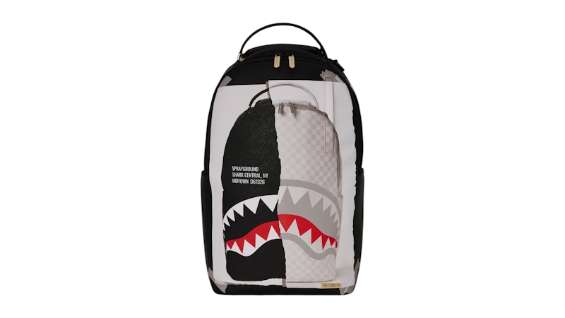 Pre-owned Sprayground Bag On Bag Optical Illusion Sharks In Paris Backpack In Multi