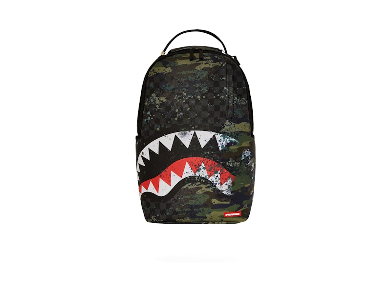 Pre-owned Sprayground Splash Dlxsv Backpack In Black/camo In Multi