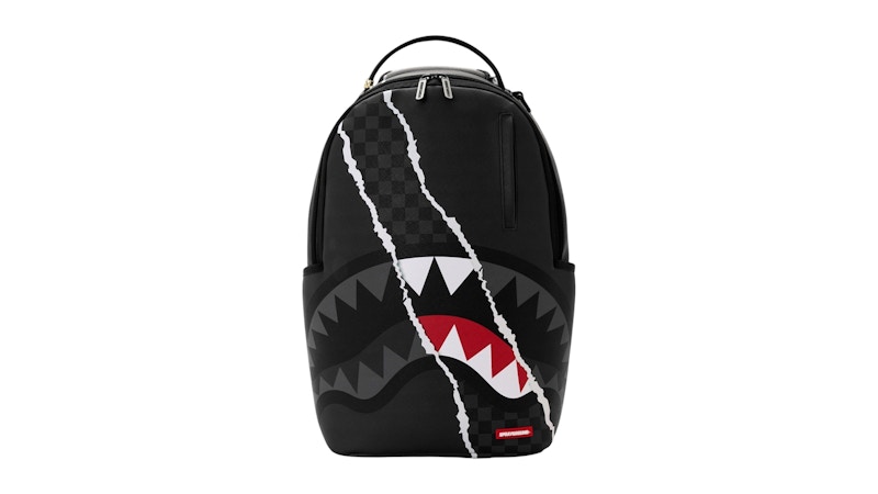 Sprayground Center Rip Check Backpack Black/Grey