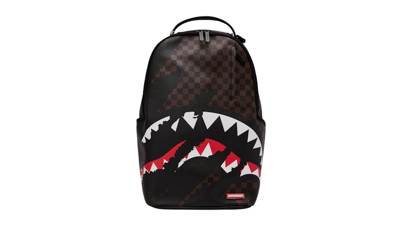 Sprayground Claw Tear Check Backpack Brown