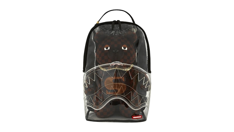 Pre-owned Sprayground Clear Sharks In Paris Bear Backpack In Multi