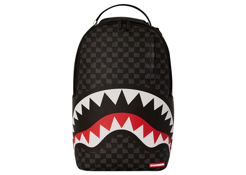 Pre-owned Sprayground Men's Drip Check Shark Backpack In Black