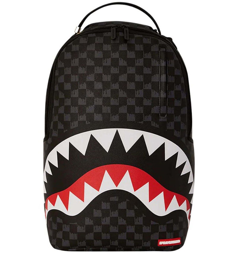Sprayground Drip Check Shark Backpack Black Hombre US
