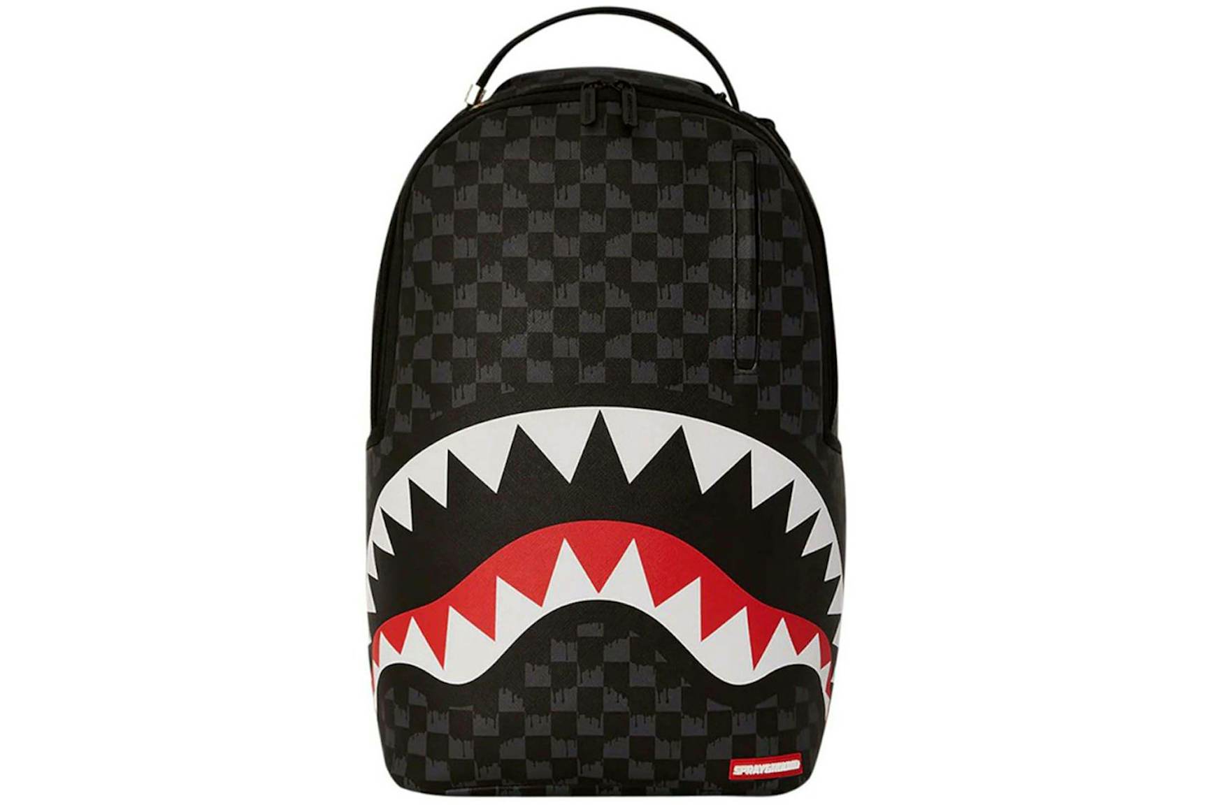 Sprayground Drip Check Shark Backpack Black Men's - US