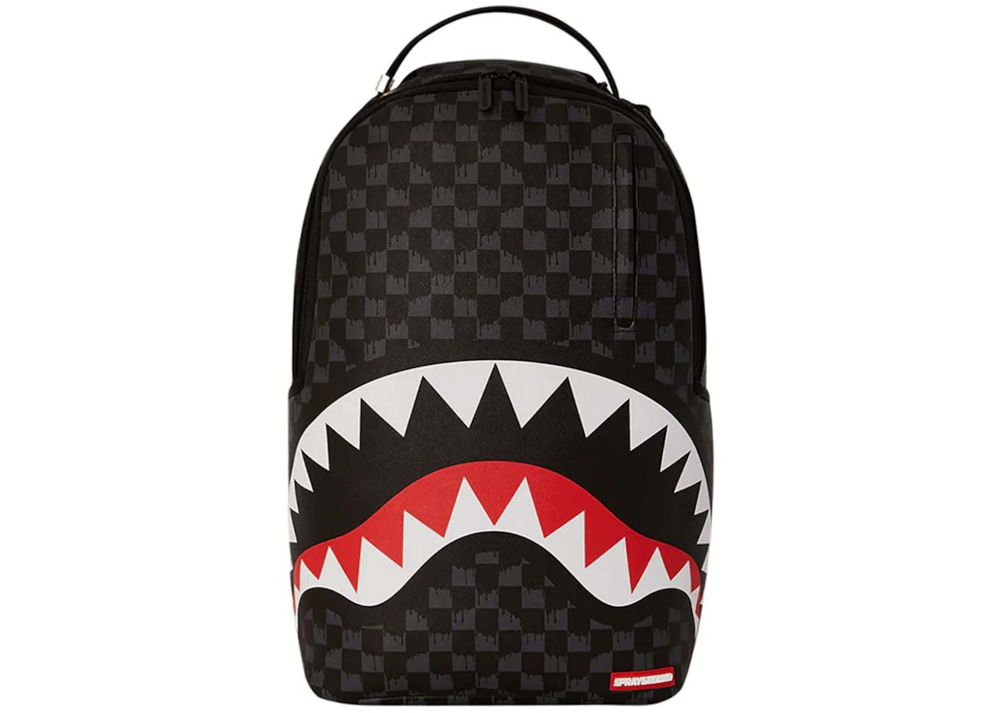 sprayground drip check shark backpack black