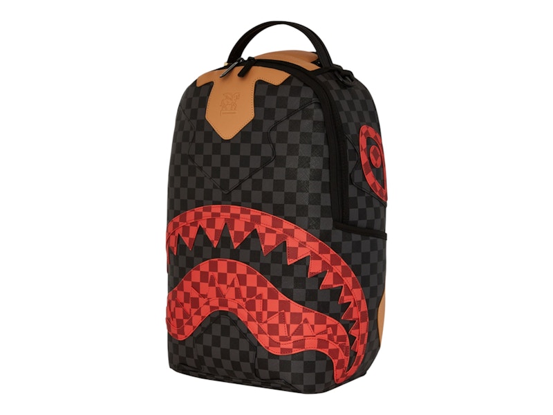 Pre-owned Sprayground Evil Triple Decker Backpack Backpack In Black Red