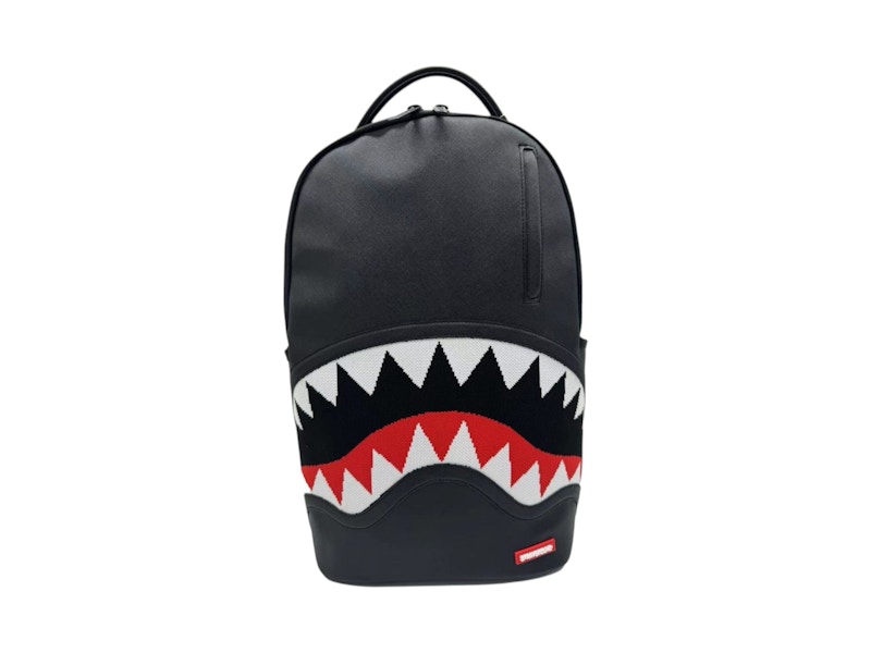 Pre-owned Sprayground Fly Knit Mouth Dlx Satin Backpack In Black