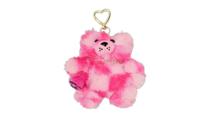 Sprayground Furzilla Shark Pink Check Keychain Multicolor