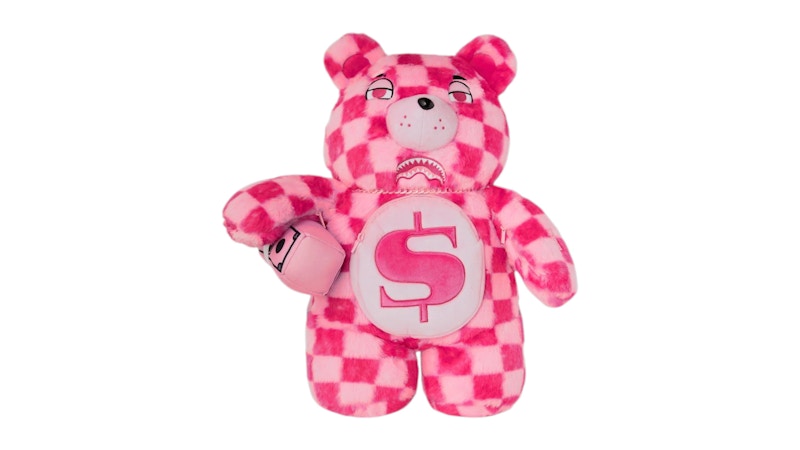 Sprayground Furzilla Shark Pink Check Moneybear Backpack Multicolor