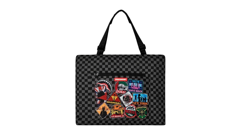 Pre-owned Sprayground Global Mogul Unlimited Miles Packable Beach Mat Blanket Water Resistant Convertible Tote In Multi