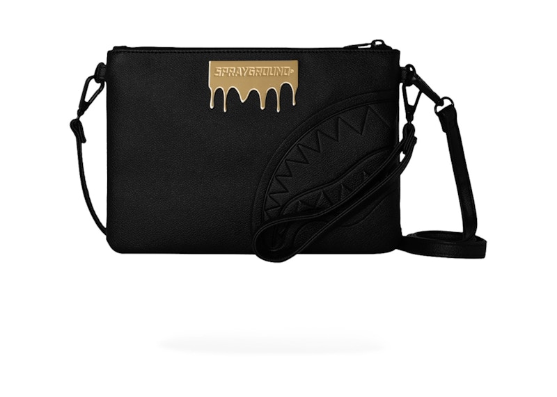 Sprayground Gold Brick Luxe Crossover Pochette Black in PVC - JP