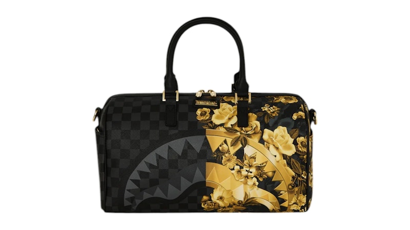 Sprayground Floral Remix Mini Duffle Bag in Black/Gold
