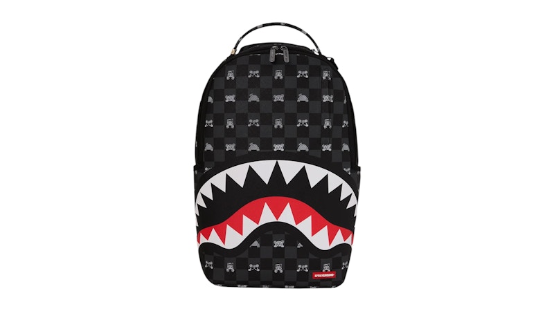 Sprayground Gray Peeking Character Check DLXSV Backpack Black