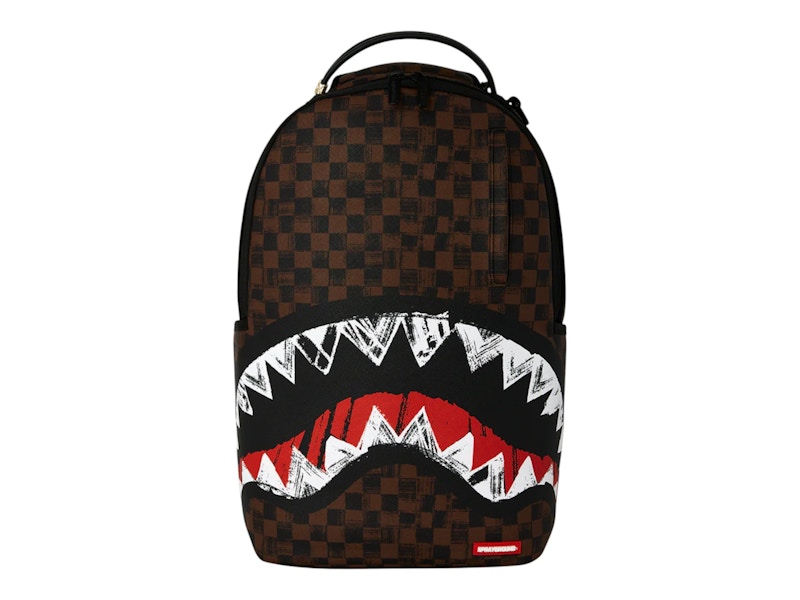 Sprayground Midnight Shadow Sharks in Paris Brown Backpack Multicolor
