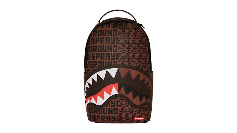 Pre-owned Sprayground Money Shark Split Backpack In Brown