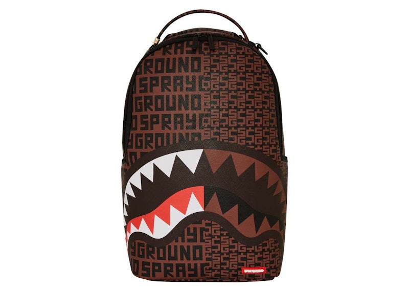 Pre-owned Sprayground Money Split Dlx Backpack In Tan/check