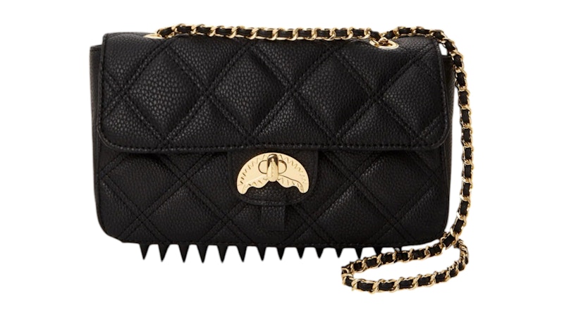 Sprayground Noir Quilt Gold Chain Shark Handbag Multicolor