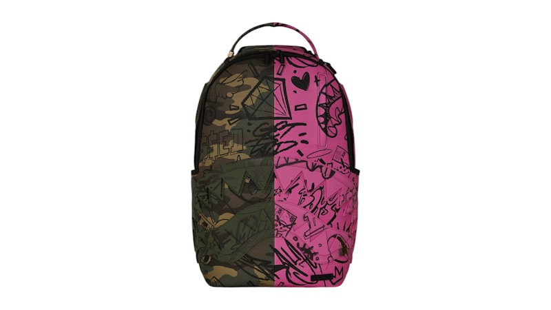 Pre-owned Sprayground Operation Sketch Dlx Backpack In Green/red In Multi