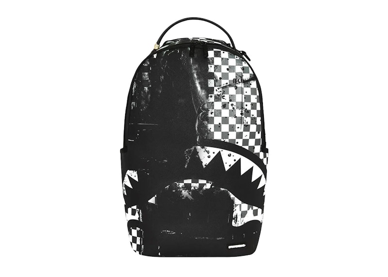 Sprayground Painted Over Check Backpack Zwart
