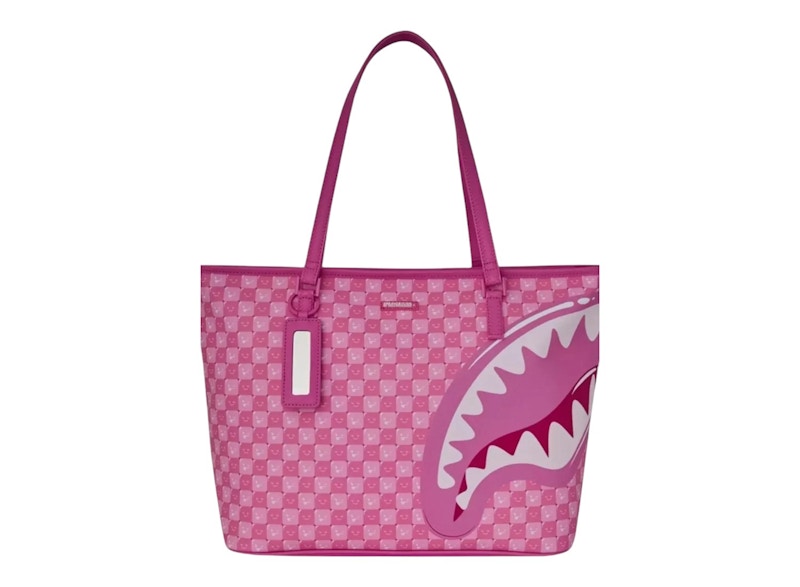 Sprayground Pink New Check Faces Tote Multicolor