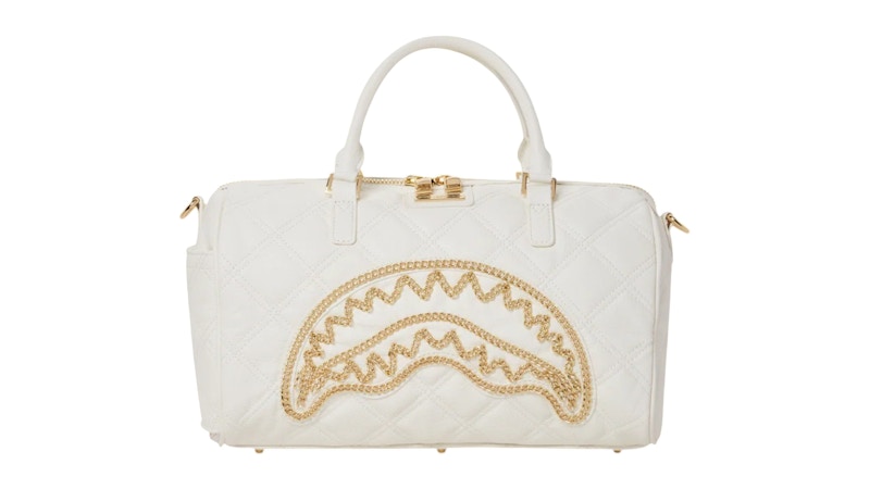 Minibolsa de lona Riviera Le Blanc con forma de tiburón con cadena dorada de Sprayground, multicolor