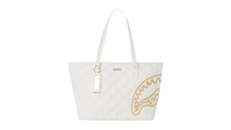 Sprayground Riviera Le Blanc Gold Chain Shark Tote Multicolor