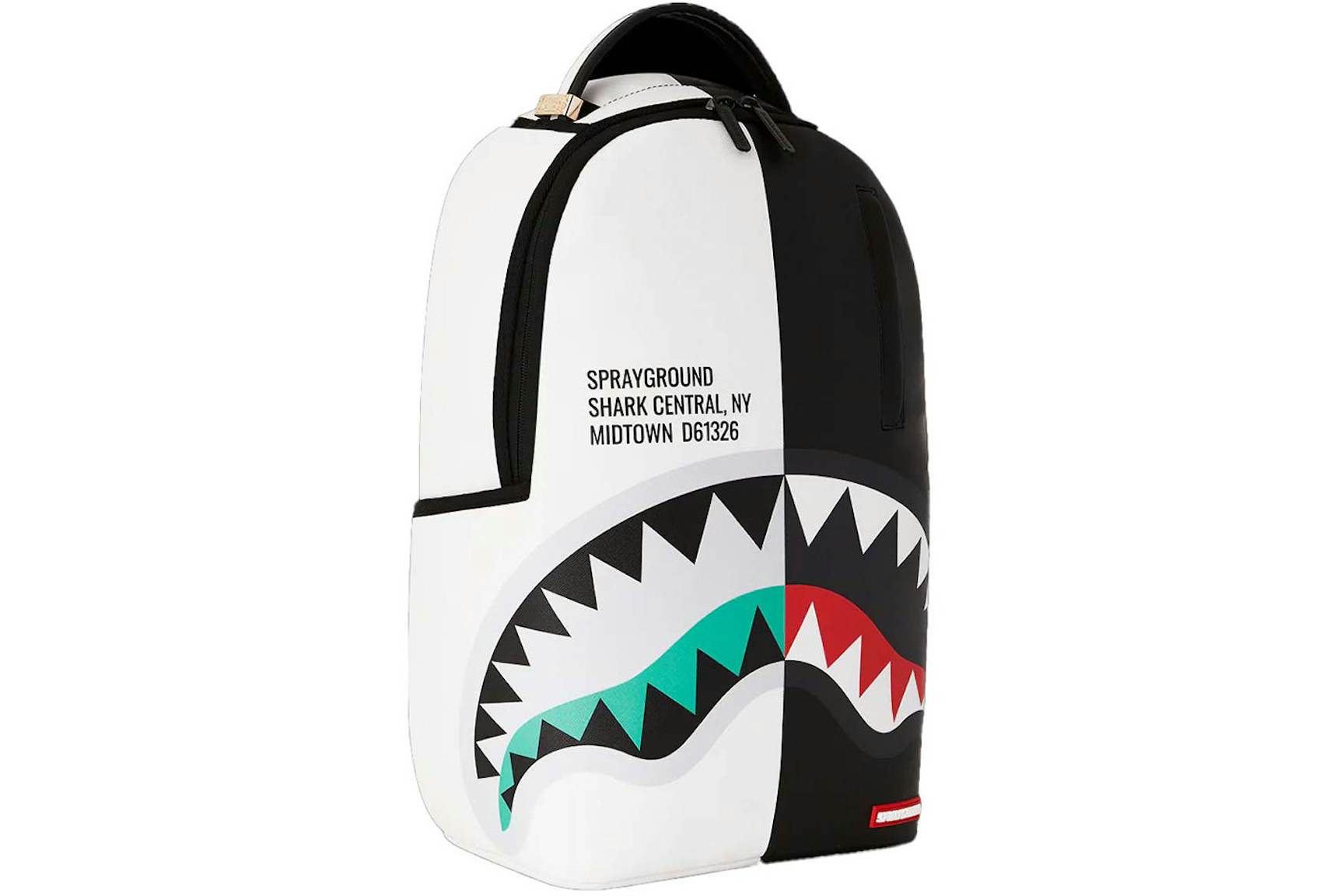 Sprayground Shark Central Inverted Split DLXSV Backpack White/Black ...