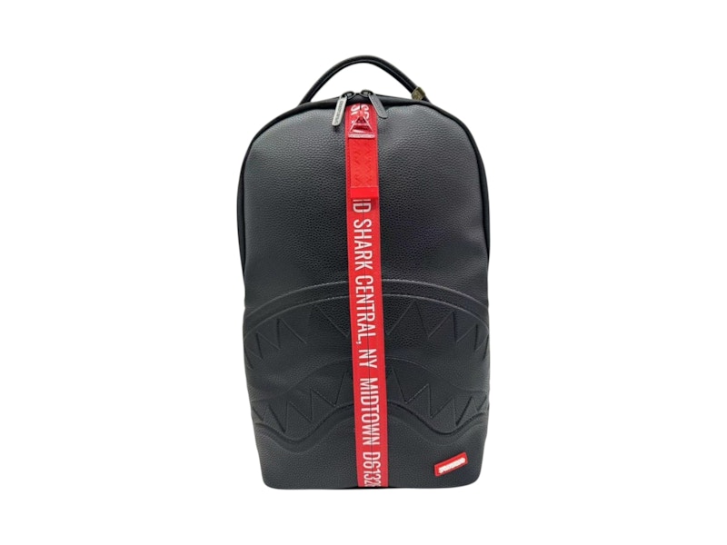 Pre-owned Sprayground Shark Central Next Stop Zip Dlxsv Backpck Backpack In Black