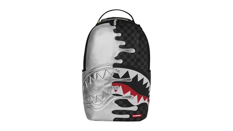 Sprayground Silver Side Drip Check DLXSV Backpack