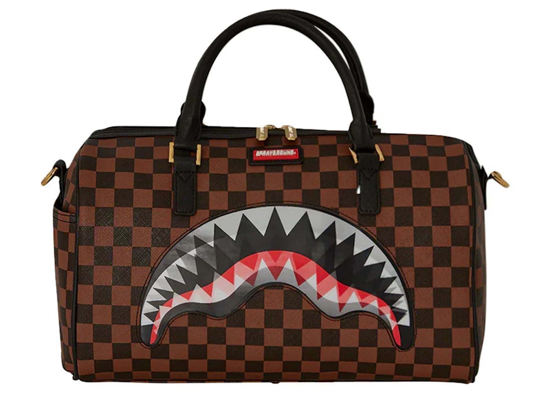 Pre-owned Sprayground Men's Sip Lenticular Chomp Duffle In Brown