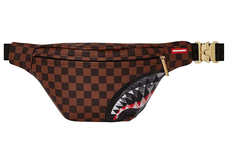 Pre-owned Sprayground Men's Sip Lenticular Chomp Savvy Crossbody In Brown