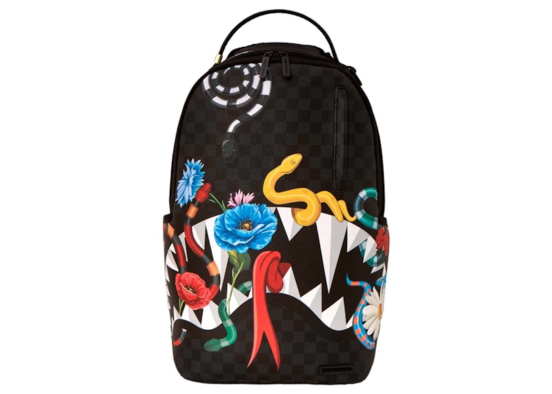 Pre-owned Sprayground Snake On A Bag Jardin D'eden Backpack In Black/red
