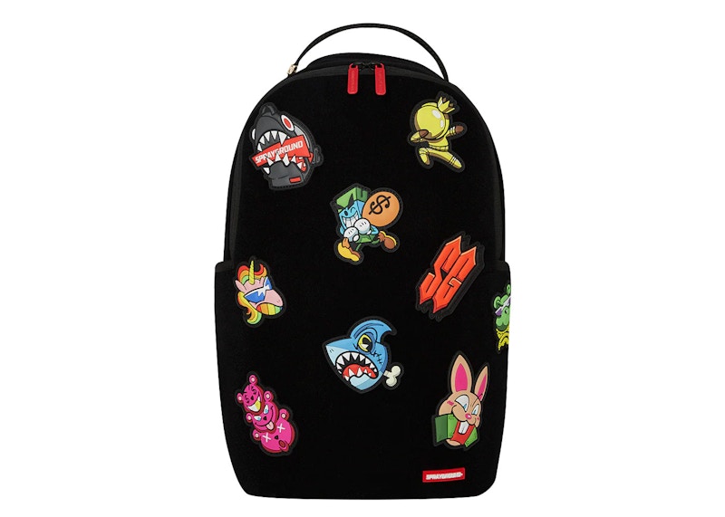 Pre-owned Sprayground Stuck On Ya Velcro Patch Backpack In Black