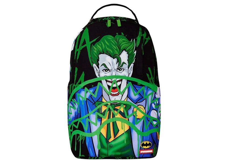 Sprayground x Batman Joker Hahahahaha Slime DLXSR Backpack Black Green Blue US