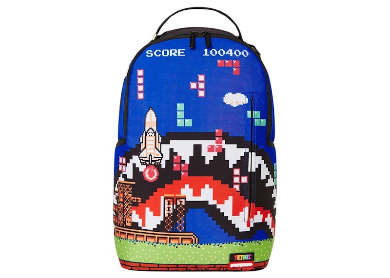 Pre-owned Sprayground X Tetris Mind Games (dlxsr) Backpack In Blue
