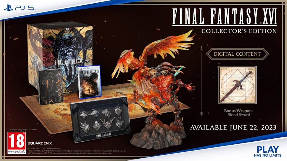 Square Enix PS5 Final Fantasy XVI Collector's Edition Video Game Bundle (US  Version)