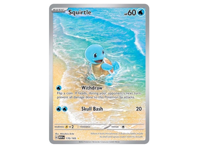 reversal energy pokemon card value Squirtle Illustration Rare Scarlet & Violet 151 170/165, NM Pokemon Ca main image 0