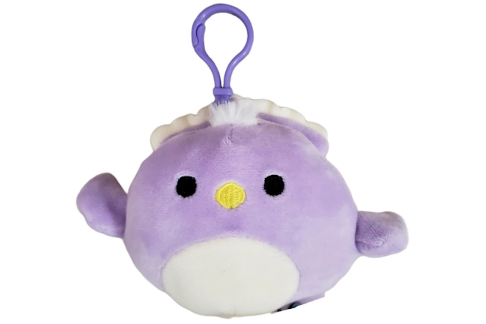 Squishmallow Backpack Clip Ons Pillow (Elina The Purple Peacock) 3.5 Inch Plush