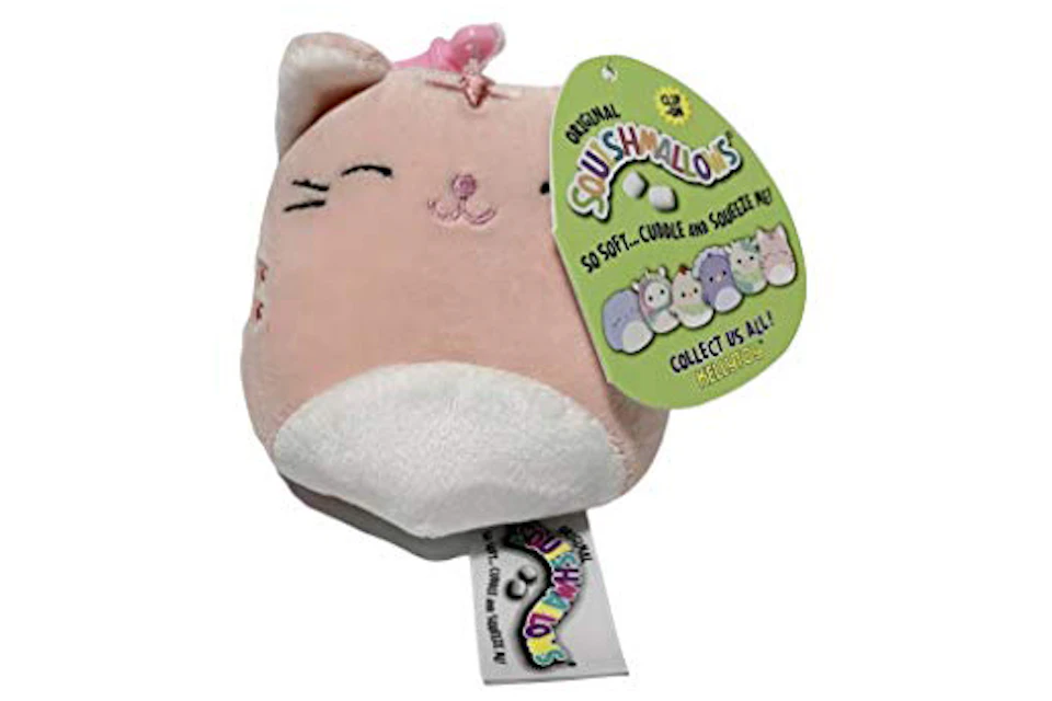 Squishmallow Backpack Clip Ons Pillow (Paulita Pink Tabby Cat) 3.5 Inch Plush