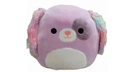 Squishmallow Barb the Purple Dog with Rainbow Ears 16" Plush Purple