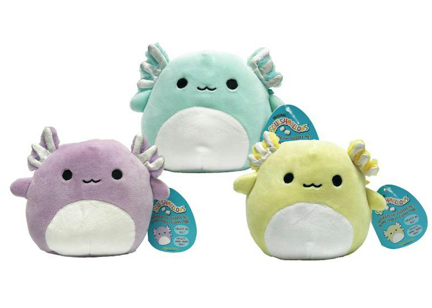 images Stacy The Squid Squishmallow Valentines Day squishmallow easter exclusive axolotl set 5 inch set of 3 plush multi
