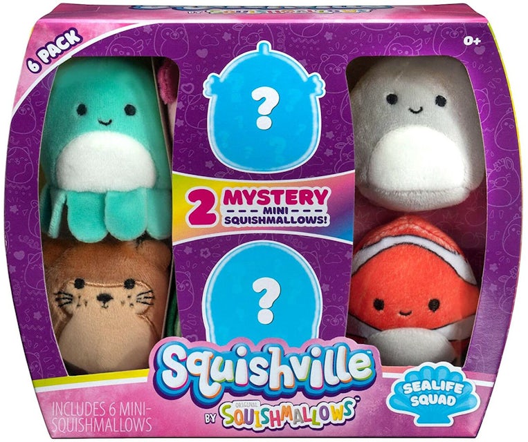 Squishmallow Squishville Sealife Squad Mini 6-Pack Plushes - US