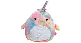 Squishmallow avina the Pink Tie Die Narwhal 12" Plush Backpack