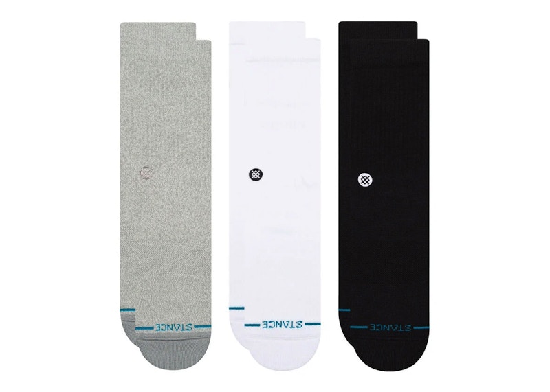 Pre-owned Stance Men's Icon Crew Socks (3 Pack) In Multi