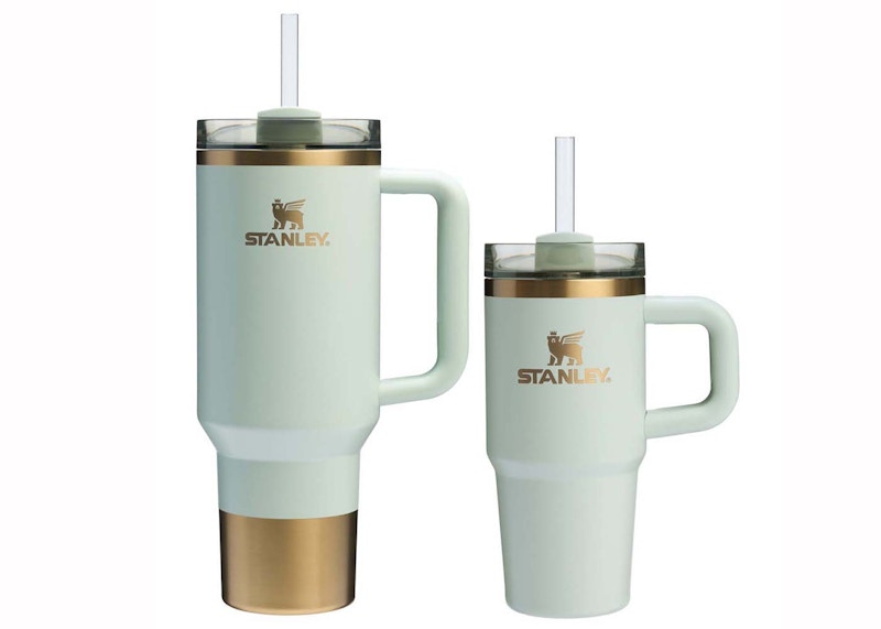 Pre-owned Stanley Comfort & Joy Collection Holiday Samesies Quencher 40oz & 14oz Sip Set In Gilded Celadon